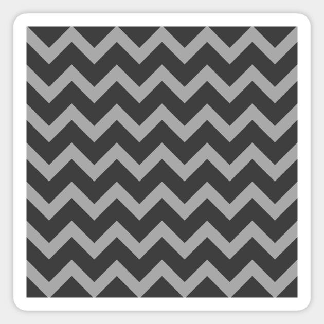 Simple light dark gray chevron pattern lines retro Magnet by PLdesign